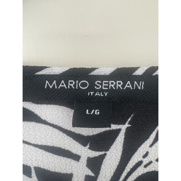 Mario Serrani Italy Womens Swim Coverup L Tropical Black White Quality V-Neck - Picture 3 of 8